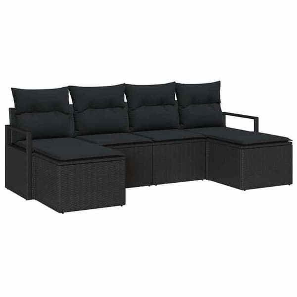 Maison Exclusive - 6 osan sohvasetti musta polyrottinki