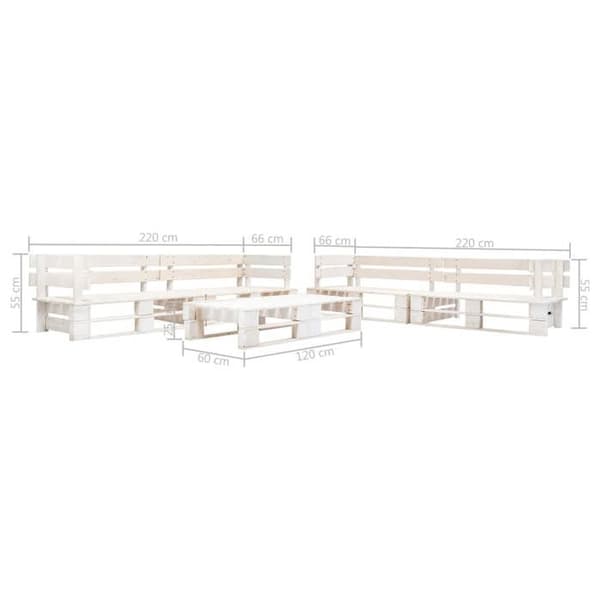 Maison Exclusive - Havegruppe palet 6 stk Hvidt træ