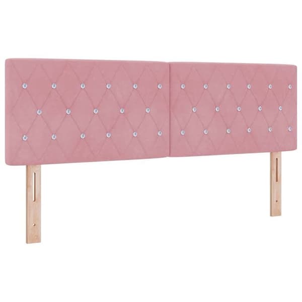 Maison Exclusive - Ruusupäällysteinen sänkytausta 160 cm Sametti Ros