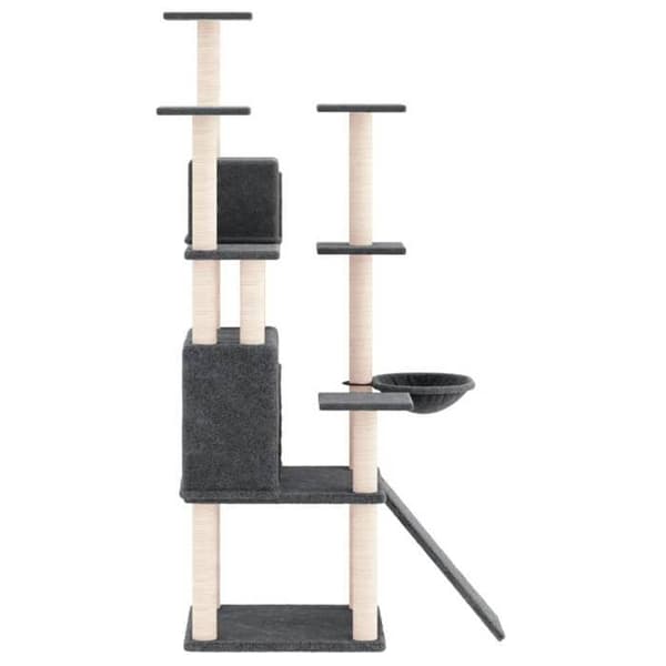 Maison Exclusive - Kissanpuita, jossa on sisalraapimat, tummanharmaa 154 cm mörkgrå