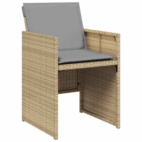 Maison Exclusive - Trädgårdsstolar med kuddar, set om 4, blandning beige