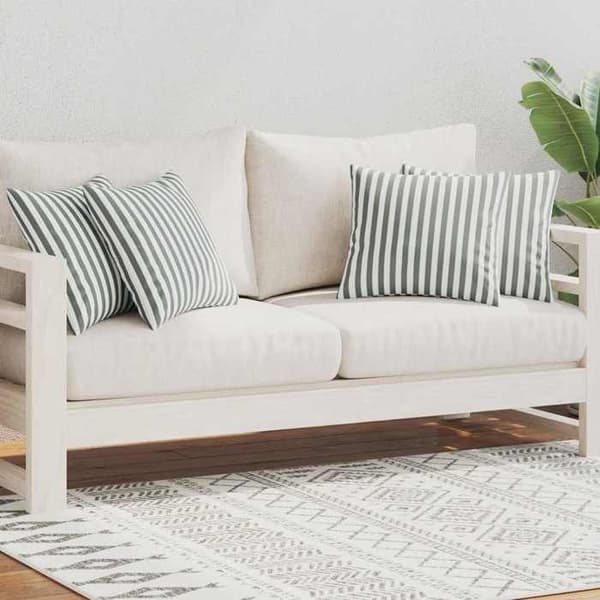 Maison Exclusive - Utomhus kuddar set om 4 Randig tryck 45 x 45 cm Grå