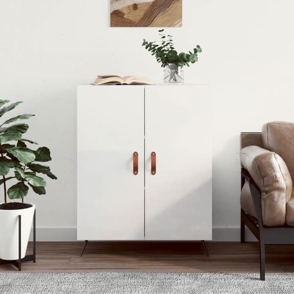 Maison Exclusive - Hvid glans buffet 69,5x34x90 cm Ingeniørtræ Vit