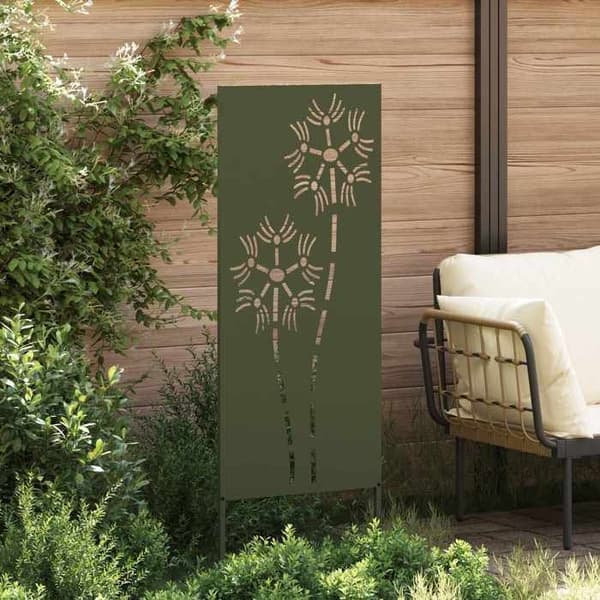 Trädgårdsskärm - EXKLUSIV HEM - Rektangulär - Olivgrön - Matt stål - 50 x 140 cm Olivgrön