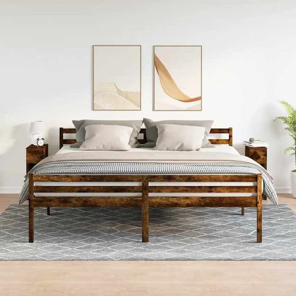 Maison Exclusive - Sängbord med låda 2 st rökt ek 20x36x60 cm