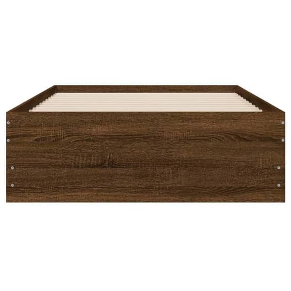 Maison Exclusive - Sengestel med skuffer uden madras, egetræ brun 75x190 cm