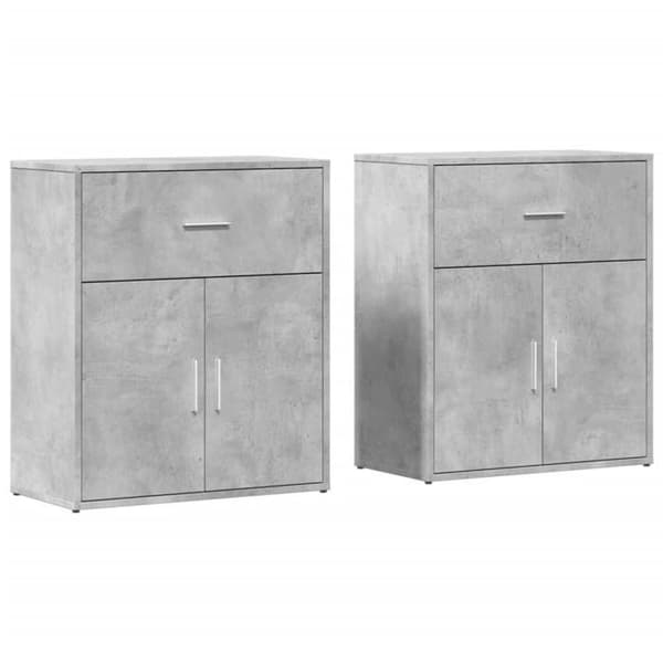Maison Exclusive - Buffeter 2 stk grå beton 60x31x70 cm ingeniørtræ