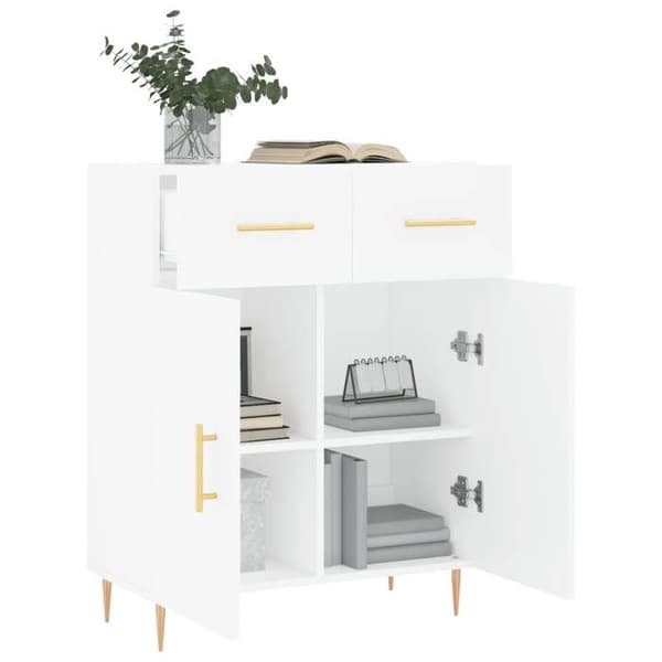Maison Exclusive - Vit buffé 69,5x34x90 cm ingenjörsträ