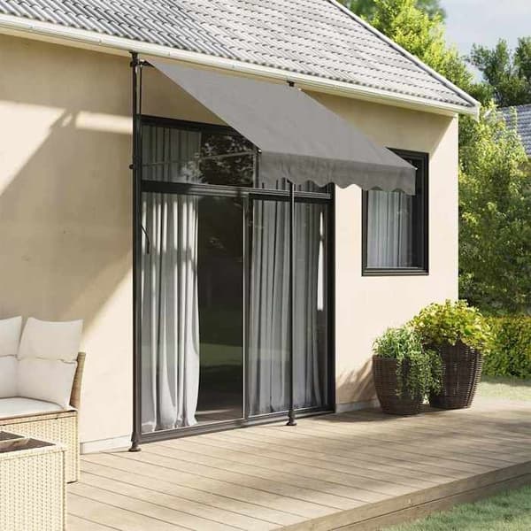 Maison Exclusive - Fällbart tak i antracit 150x150 m tyg och stål