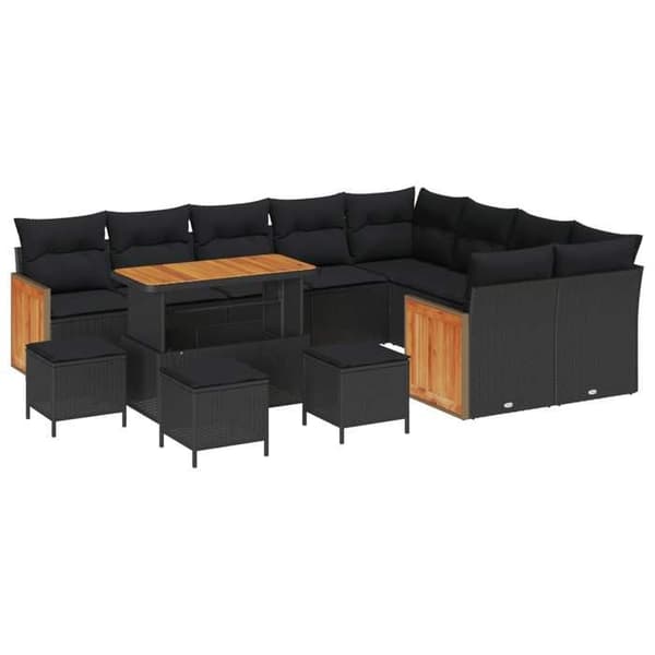 Maison Exclusive - 13 hengen puutarhakalustesarja 13 pc Musta