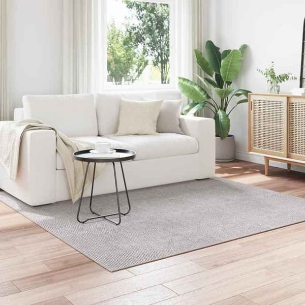 Indendørs tæppe - EKSKLUSIV HUS - LUGO - 200 x 200 cm - Creme og grå - Antiskrid polyester Kräm och grå
