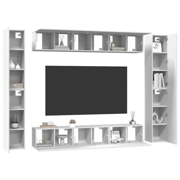 TV-möbler - MAISON EXCLUSIVE - Set 10 delar - Vit - Ingenjörsträ - Väggmontering Vit