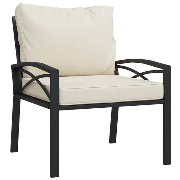 Havestol - EKSKLUSIV HUS - 68x76x79 cm - Malet stål - Sandfarvede puder - Modulerbare armlæn Sand