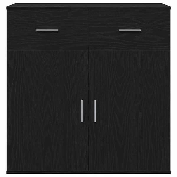 Maison Exclusive - Buffé Ek svart 78 x 38 x 80 cm Ingenjörsträ svart ek