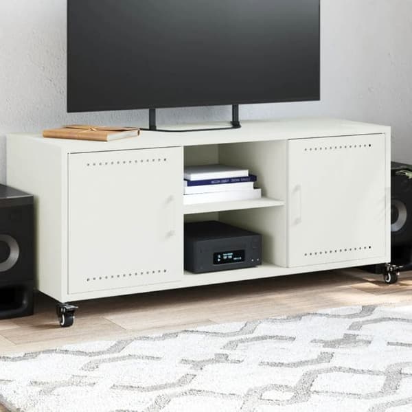Maison Exclusive - TV-möbel vit 100,5x39x43,5 cm stål Vit
