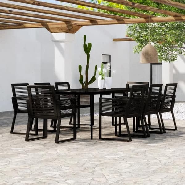 Maison Exclusive - Trädgårdsset 9 delar Svart