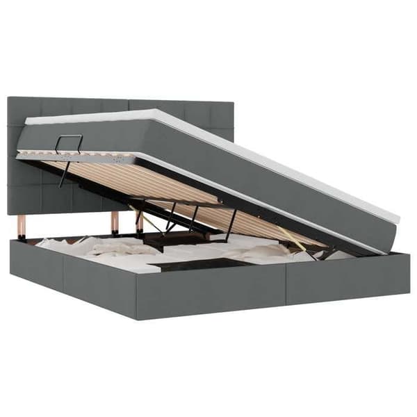 Lit - MAISON EXCLUSIVE - Maison Exclusive - 160 x 200 cm - Mörkgrå - Hydraulisk förvaring Mörkgrå