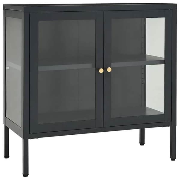 Maison Exclusive - Buffé Anthracite 70x35x70 cm Stål och glas