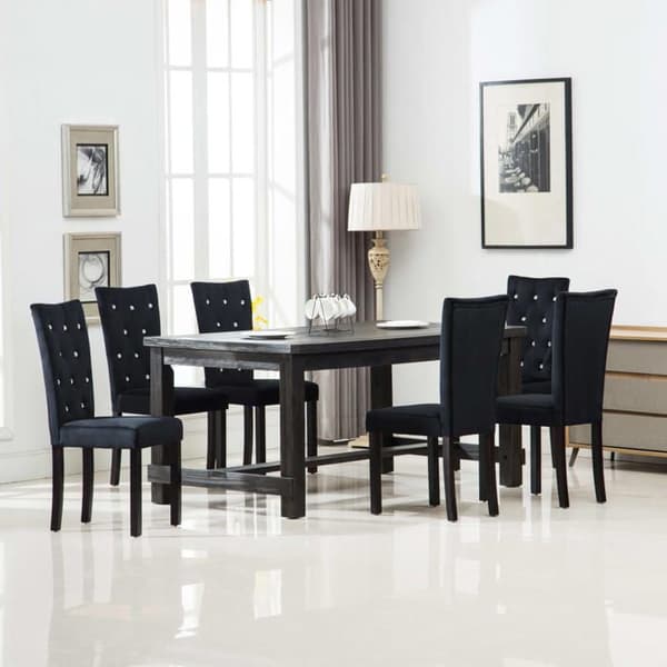 Maison Exclusive - Matstolar set om 6 svart sammet Svart