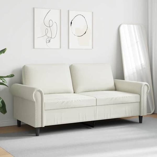 Maison Exclusive - Soffa 2-sits Creme 140 cm Sammet