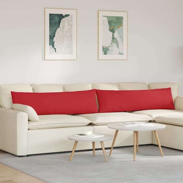 Soffkuddar - EXKLUSIV HEM - 2 st - Röd - 145 x 40 cm - Avtagbara, polyesterfyllning Röd