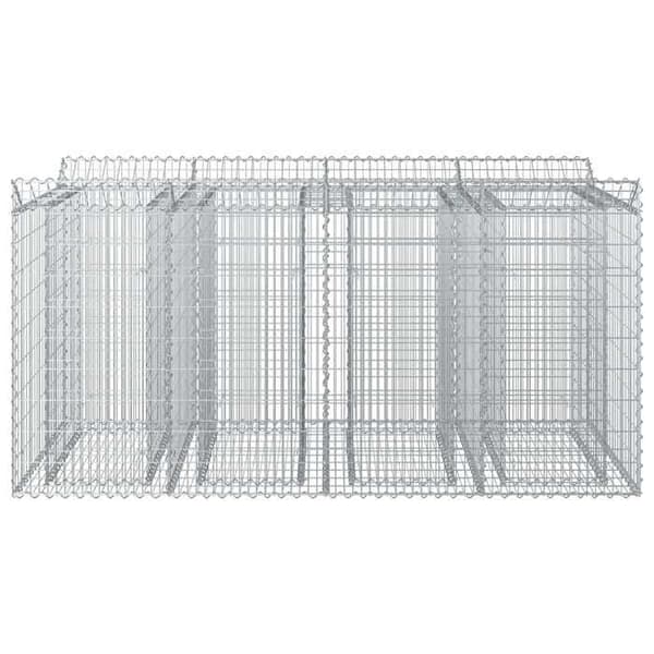 Hævet gabion seng - EKSKLUSIV HUS - 200×100×100 cm - Galvaniseret stål - Rektangulær - Velegnet til udendørs brug Galvaniserat stål