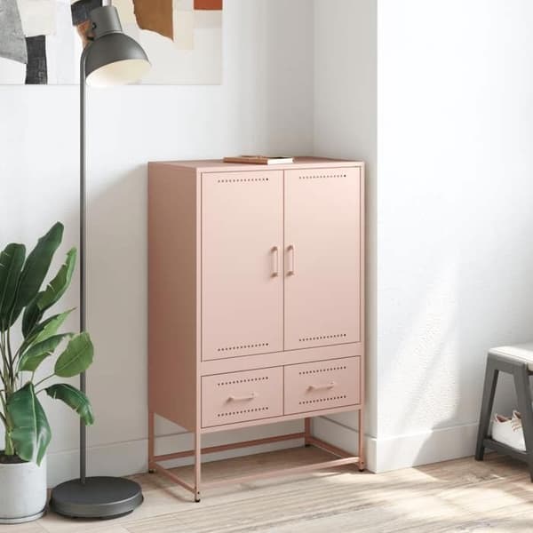 Maison Exclusive - Buffé hög rosa 68x39x111,5 cm stål