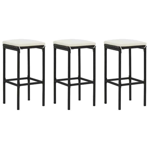 Maison Exclusive - Havebar sæt med puder 4 stk Sort Svart