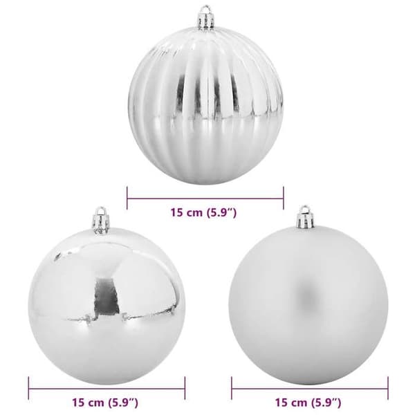 Maison Exclusive - Set med XL Julkulor 9 st Silver Diam. 15 cm Silver