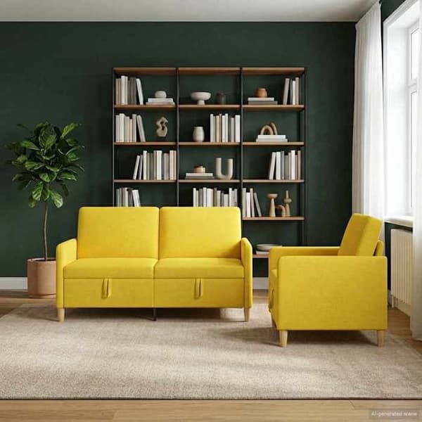 Maison Exclusive - Sofa med opbevaring 2 stk Lys gul Polyester