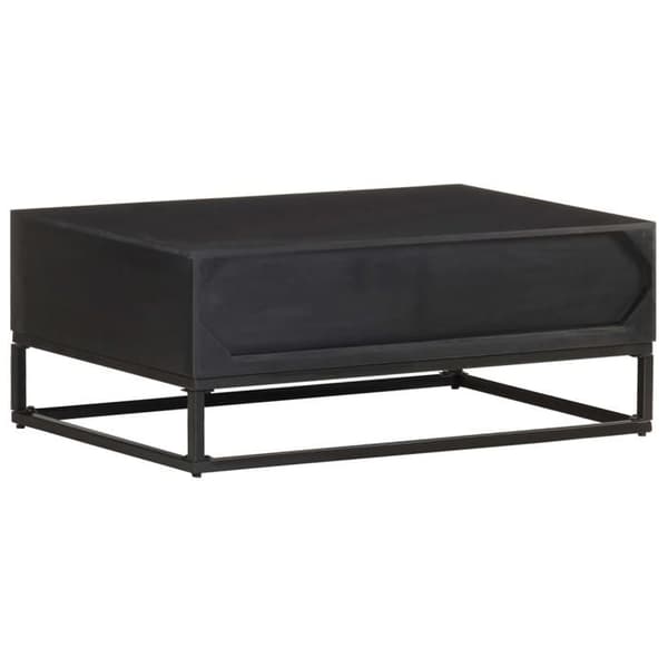 Bord - EKSKLUSIV HUS - 90x60x35 cm - Massivt mangotræ - Dør & opbevaring - Industriel jernbase
