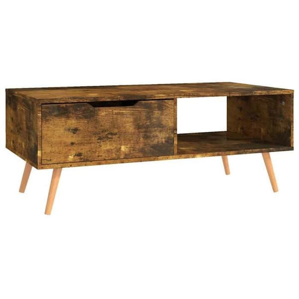 Bord - EKSKLUSIV HUS - Røget eg - 100 x 49,5 x 43 cm - Ingeniørtræ - Rektangulær Rökt ek