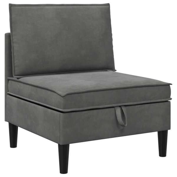 Maison Exclusive - Mellem sofa med opbevaring Mørkegrå Velour