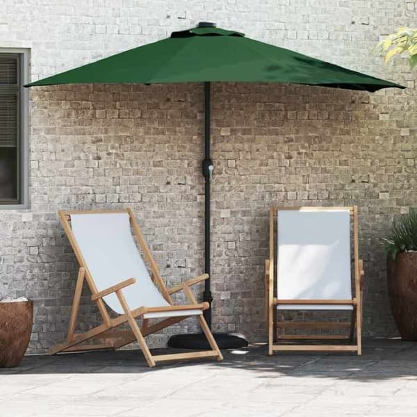 Hav parasol - MAISON EXCLUSIVE - 294×150×224 cm - Polyester & stål - Manivel - Solcelle LED Grön