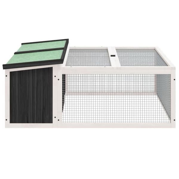 Maison Exclusive - Harmaa Clapier 117,5x97x47,5 cm massiivipuusta grå, vit, grön