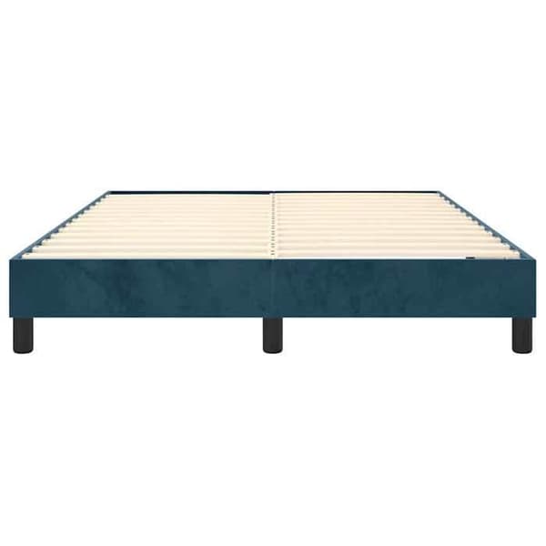 Maison Exclusive - Sängram med mörkblå lameller 140x190 cm sammet
