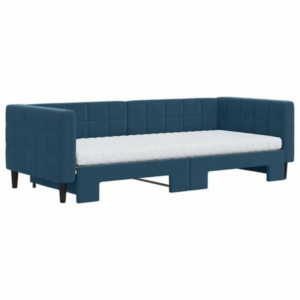Maison Exclusive - Dagbädd med utdragbar säng och blå madrass 90x200 cm sammet Blå