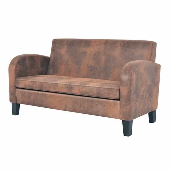 Maison Exclusive - Set med 2 soffor i syntetiskt mocka, brun brun