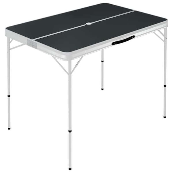 Maison Exclusive - Fällbart campingbord med 2 bänkar Aluminium Grå