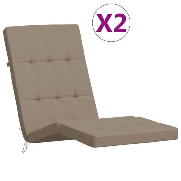 Maison Exclusive - Långfällstolar kuddar set om 2 taupe oxford tyg