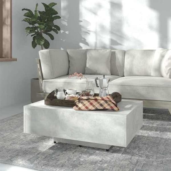 Bord - EKSKLUSIV HUS - 85x55x31 cm - Beton grå - Ingeniørtræ - Rektangulær Betonggrå
