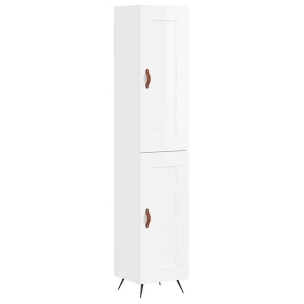 Maison Exclusive - Buffé hög Vit glänsande 34,5x34x180 cm Ingenjörsträ