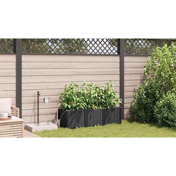 Maison Exclusive - Havekrukke 3 stk Sort 120 x 40 x 37,5 cm PP