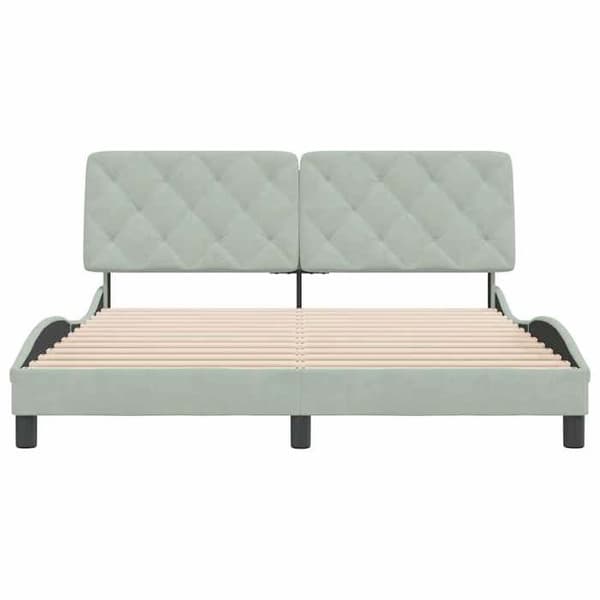 Maison Exclusive - Sängram utan madrass ljusgrå 160x200 cm sammet