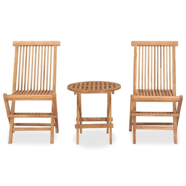 Havemøbler - Maison Exclusive - 3 dele foldbar - Massivt teaktræ - Brun