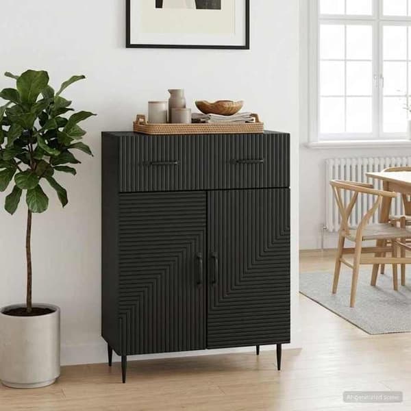 Maison Exclusive - Buffet Sort 66 x 34,5 x 89,5 cm Ingeniørtræ