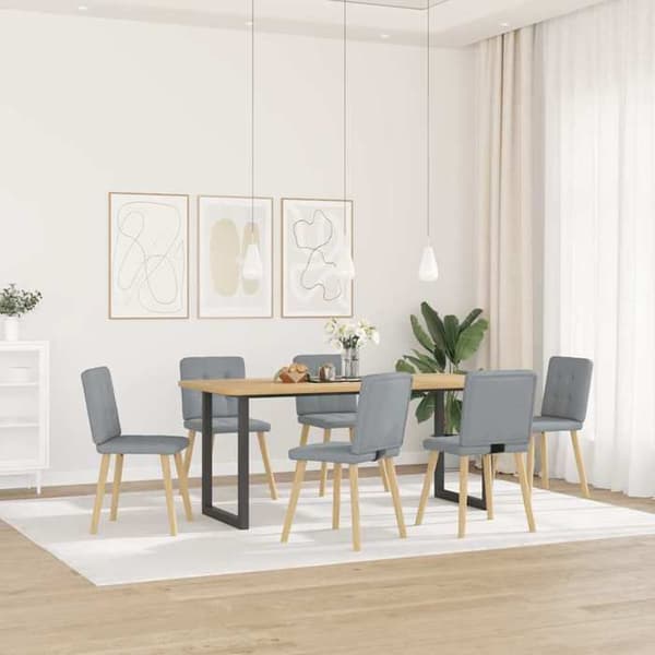 Maison Exclusive - Spisestole sæt af 6 lys grå stof ljusgrått