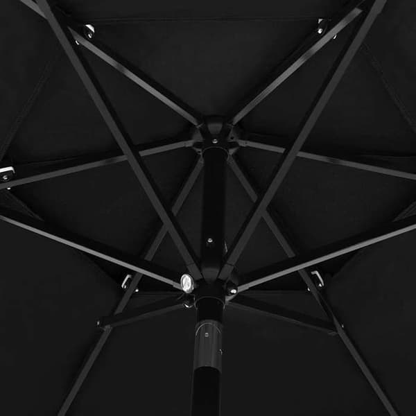 Maison Exclusive - Haveparasol med 3 niveauer og sort aluminiumsmast 2,5 m