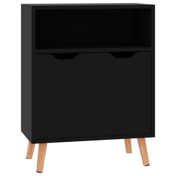 Maison Exclusive - Sort glans buffet 60x30x72 cm ingeniørtræ
