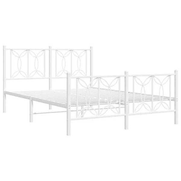Sengestel - EKSKLUSIV HUS - 135 x 190 cm - Stål - Hvid - Lamelseng Vit